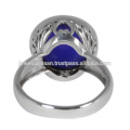 Blue Onyx Gemstone 925 Solid Silver Ring Jewelry